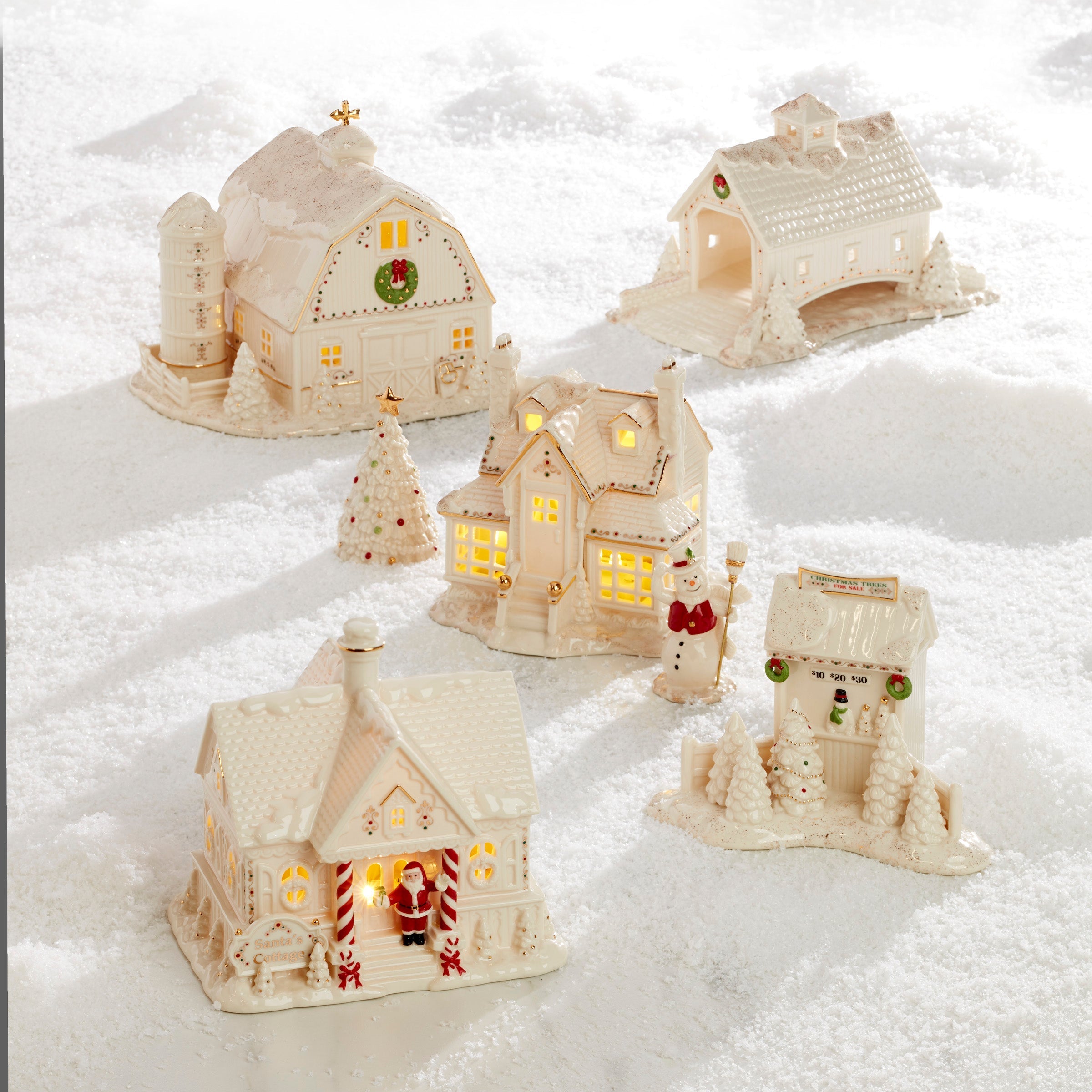 Lenox Everyday Flatware Mistletoe Park Lit Barn Figurine - Image 8