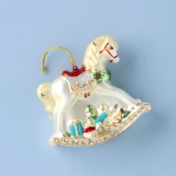 Lenox Everyday Flatware 2026 Retro Blown Glass Baby's 1st Rocking Horse Ornament