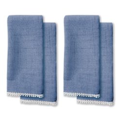 Alternative view of Lenox Everyday Flatware French Perle Periwinkle 19x19 Napkins, Set of 4