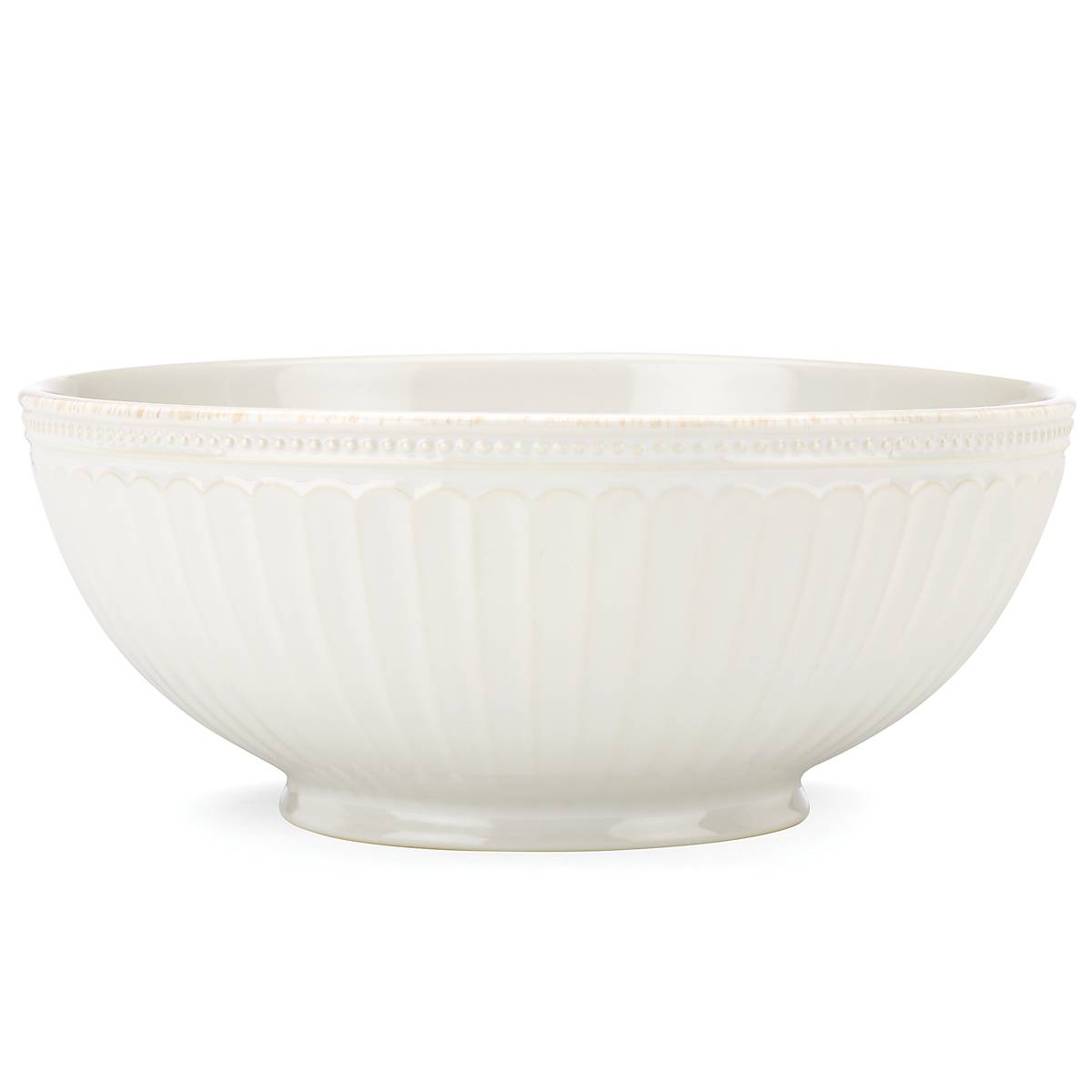Lenox Everyday Flatware French Perle Groove White Medium Bowl - Image 2