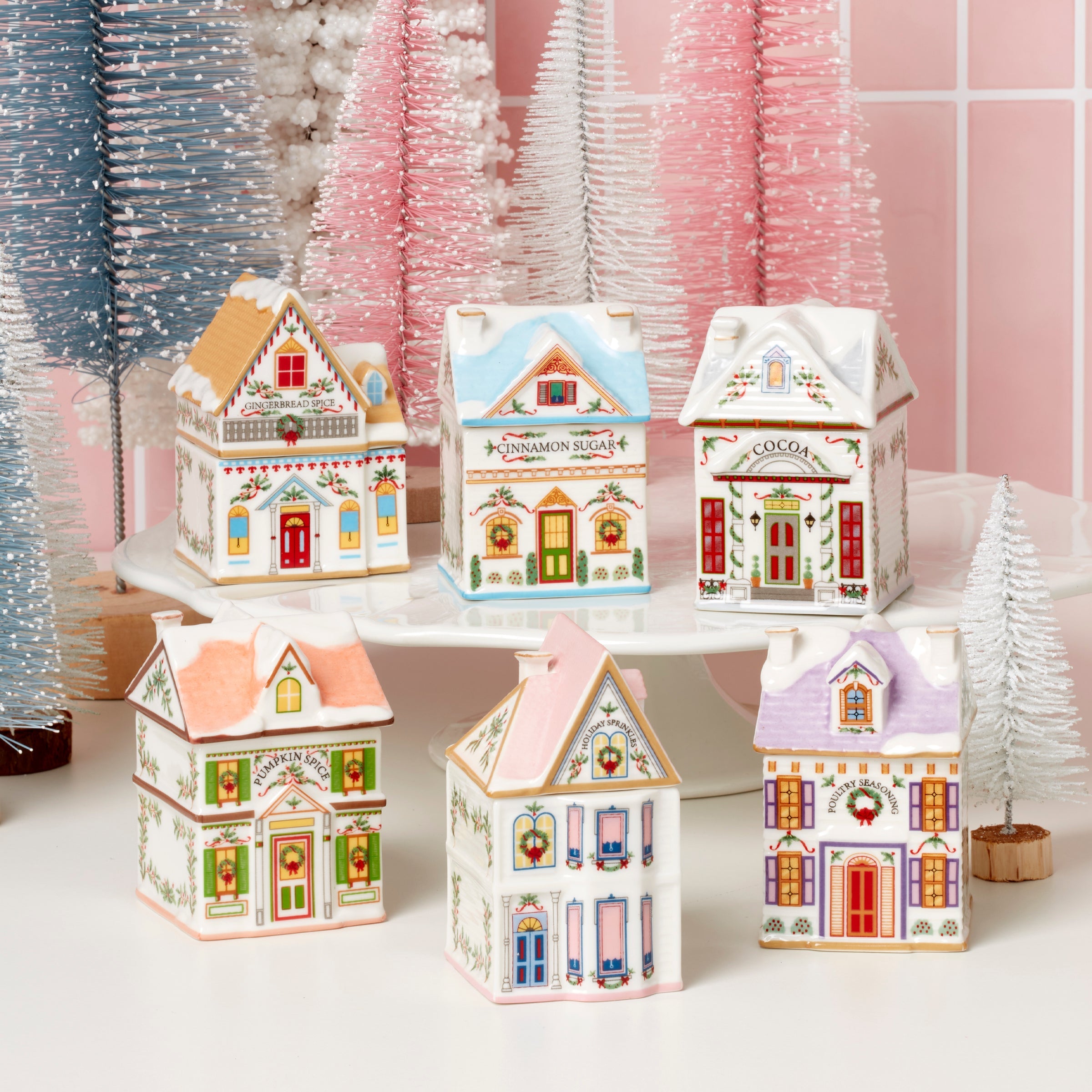 Lenox Everyday Flatware Lenox Spice Village 6-Piece Christmas Spice Jar Set - Image 3