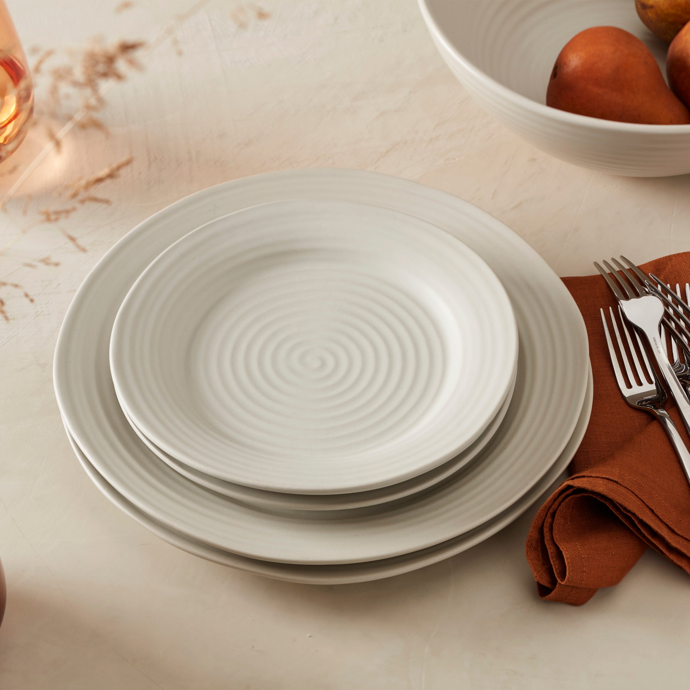 Lenox Everyday Flatware Ridge White 12-Piece Dinnerware Set - Image 13