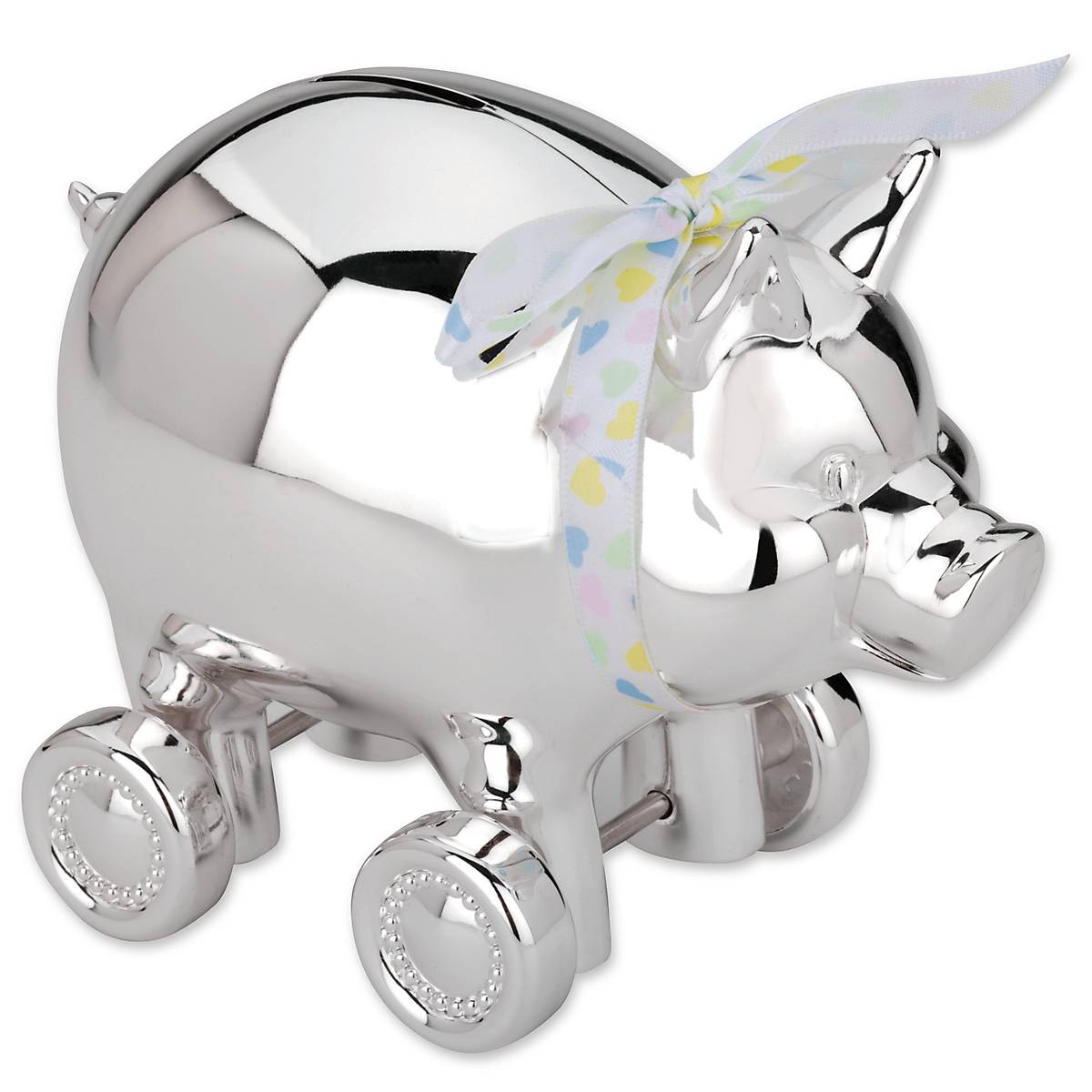 Lenox Everyday Flatware Piggy with Wheels Silverplate Bank