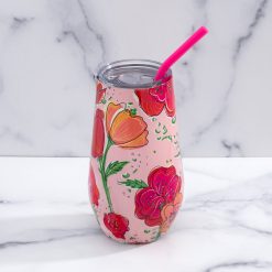 Alternative view of Lenox Everyday Flatware Floral Wine Tumbler With Straw, Set of 12