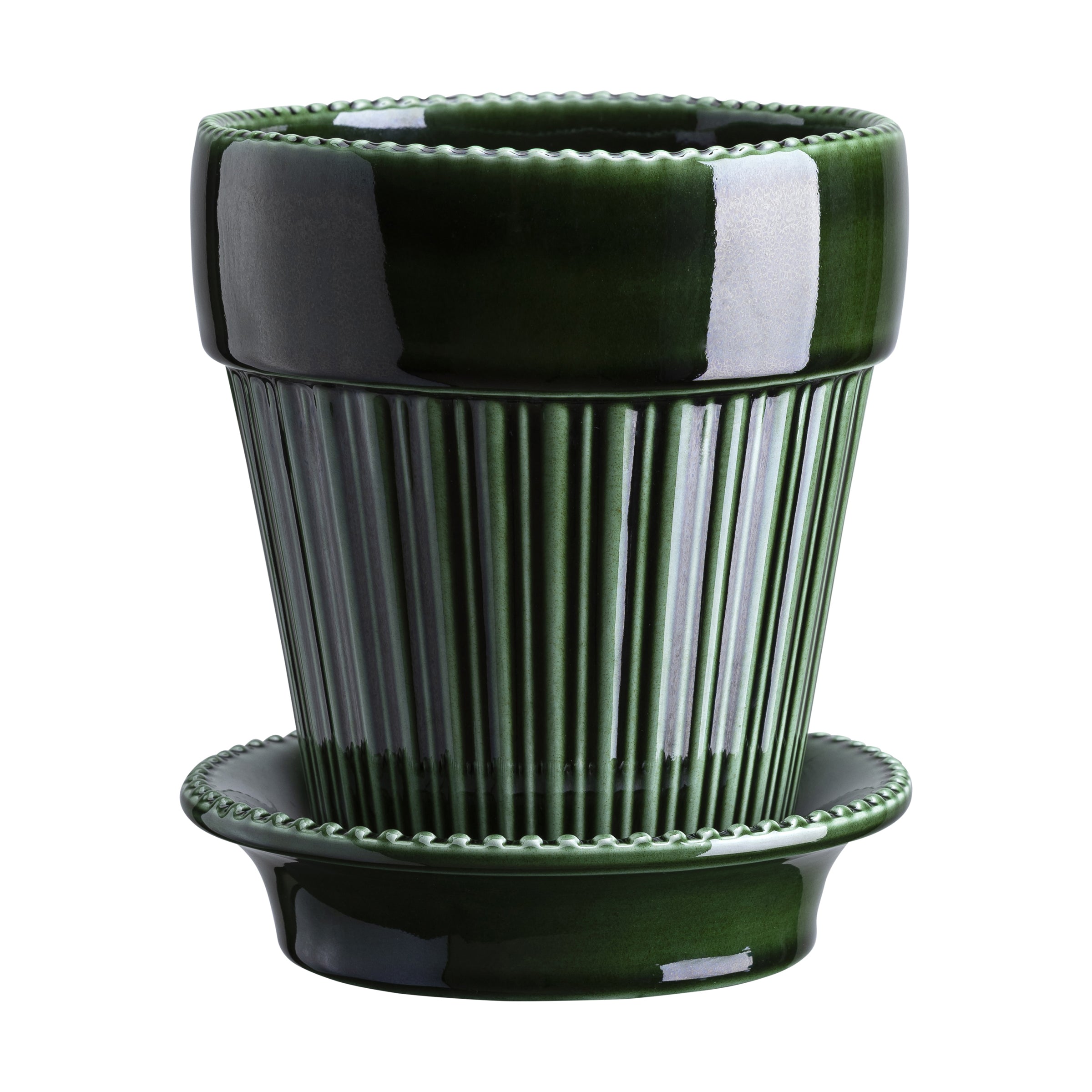 Lenox Everyday Flatware Simona Glazed Emerald Green 12cm Pot with Saucer