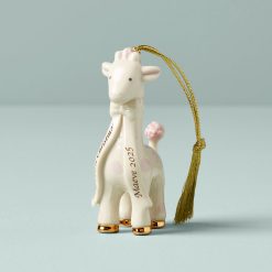 Lenox Everyday Flatware Personalized Baby's Pink Giraffe Ornament