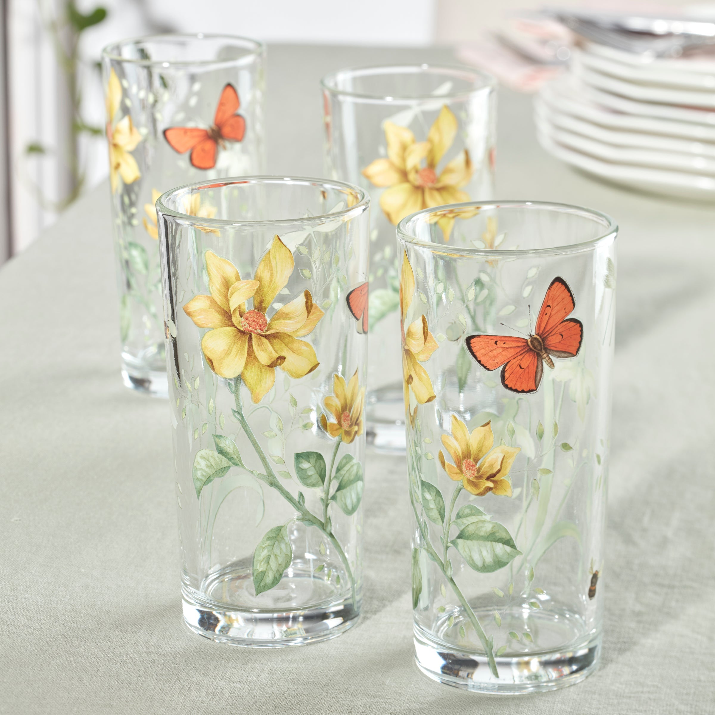 Lenox Everyday Flatware Butterfly Meadow Decal Highball, Set of 4 - Image 2