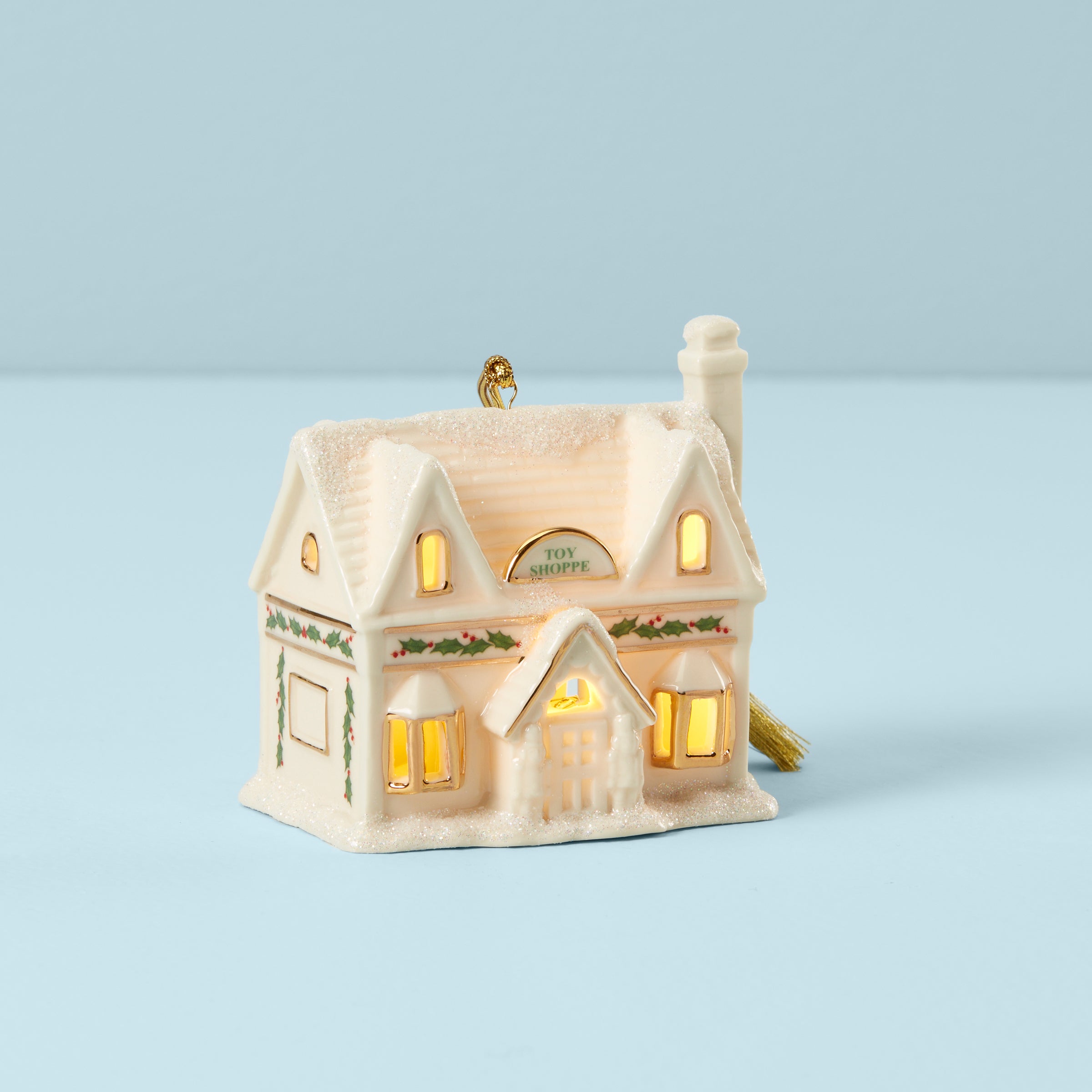 Lenox Everyday Flatware Christmas Village Toy Shop Lit Ornament