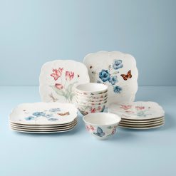 Lenox Everyday Flatware Butterfly Meadow Square 18-Piece Dinnerware Set