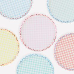 Lenox Everyday Flatware Gingham Reusable Large Plates, Set of 6