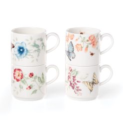 Lenox Everyday Flatware Butterfly Meadow Stacking Mugs - Set of 4