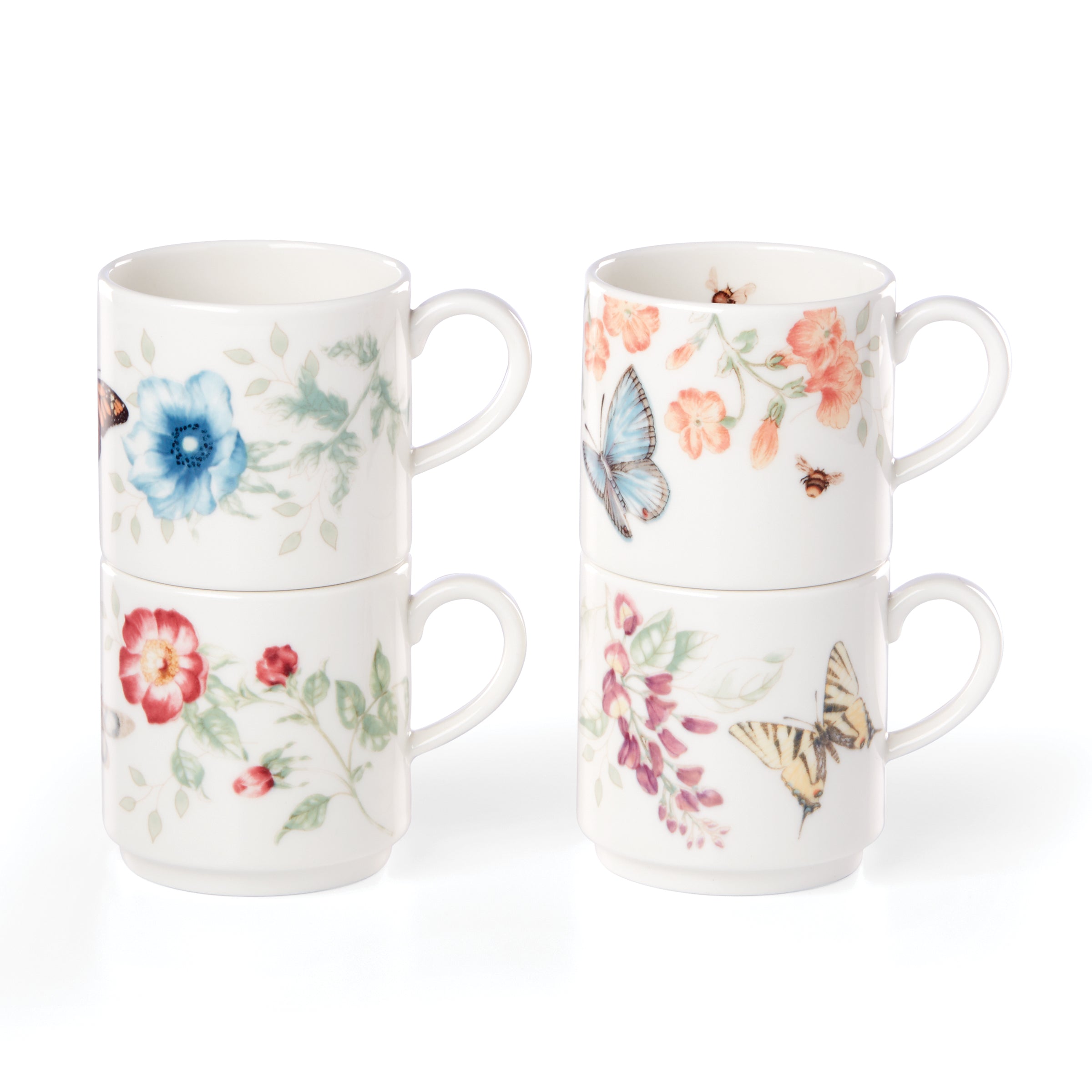 Lenox Everyday Flatware Butterfly Meadow Stacking Mugs - Set of 4