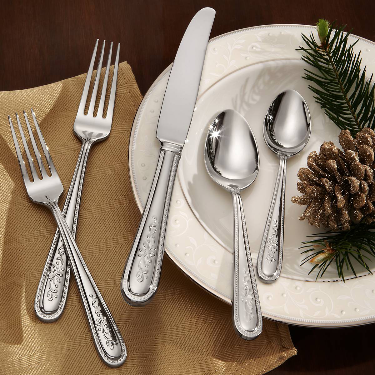 Lenox Everyday Flatware Opal Innocence 5 Piece Place Setting - Image 3