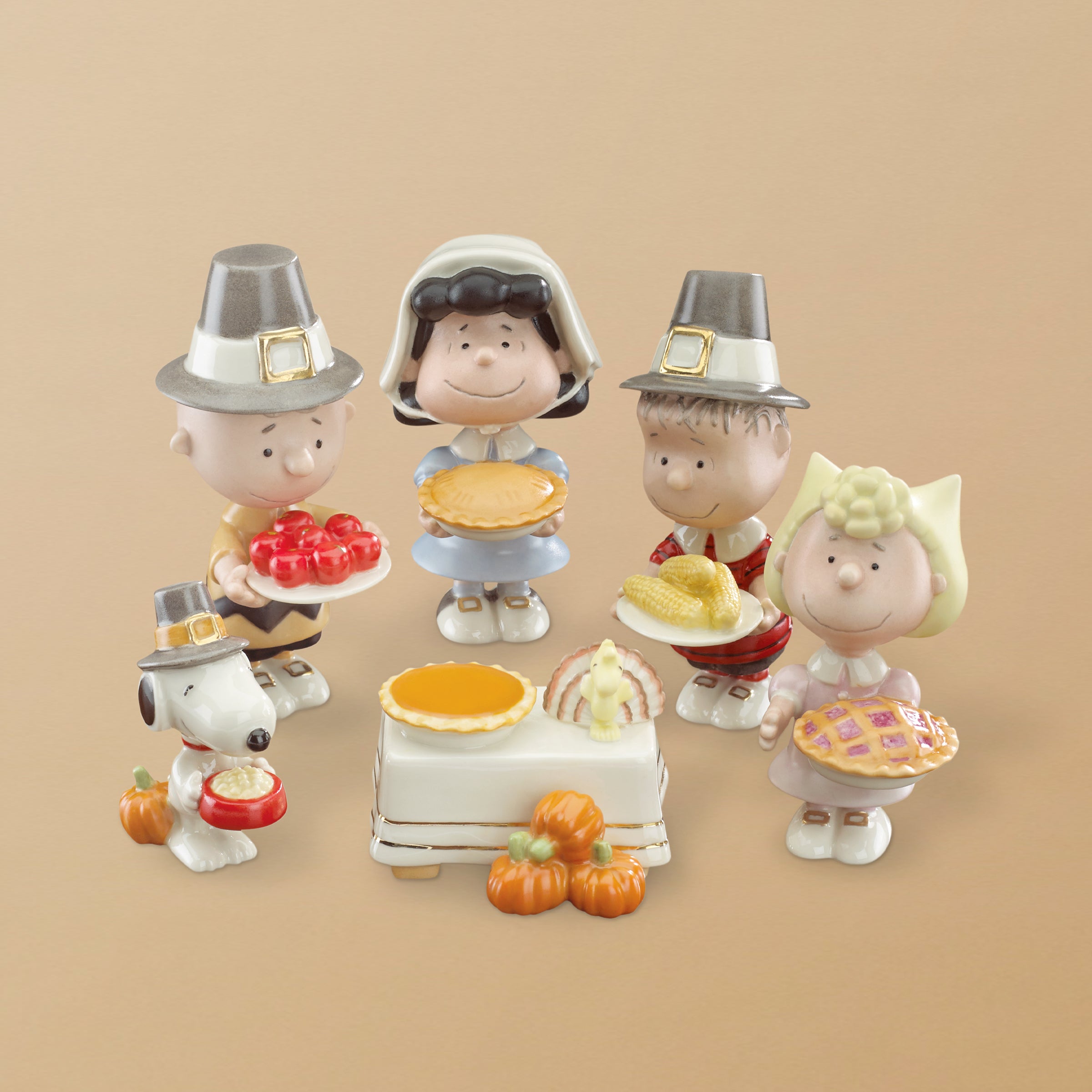 Lenox Everyday Flatware Peanuts Thanksgiving 6-Piece Figurine Set