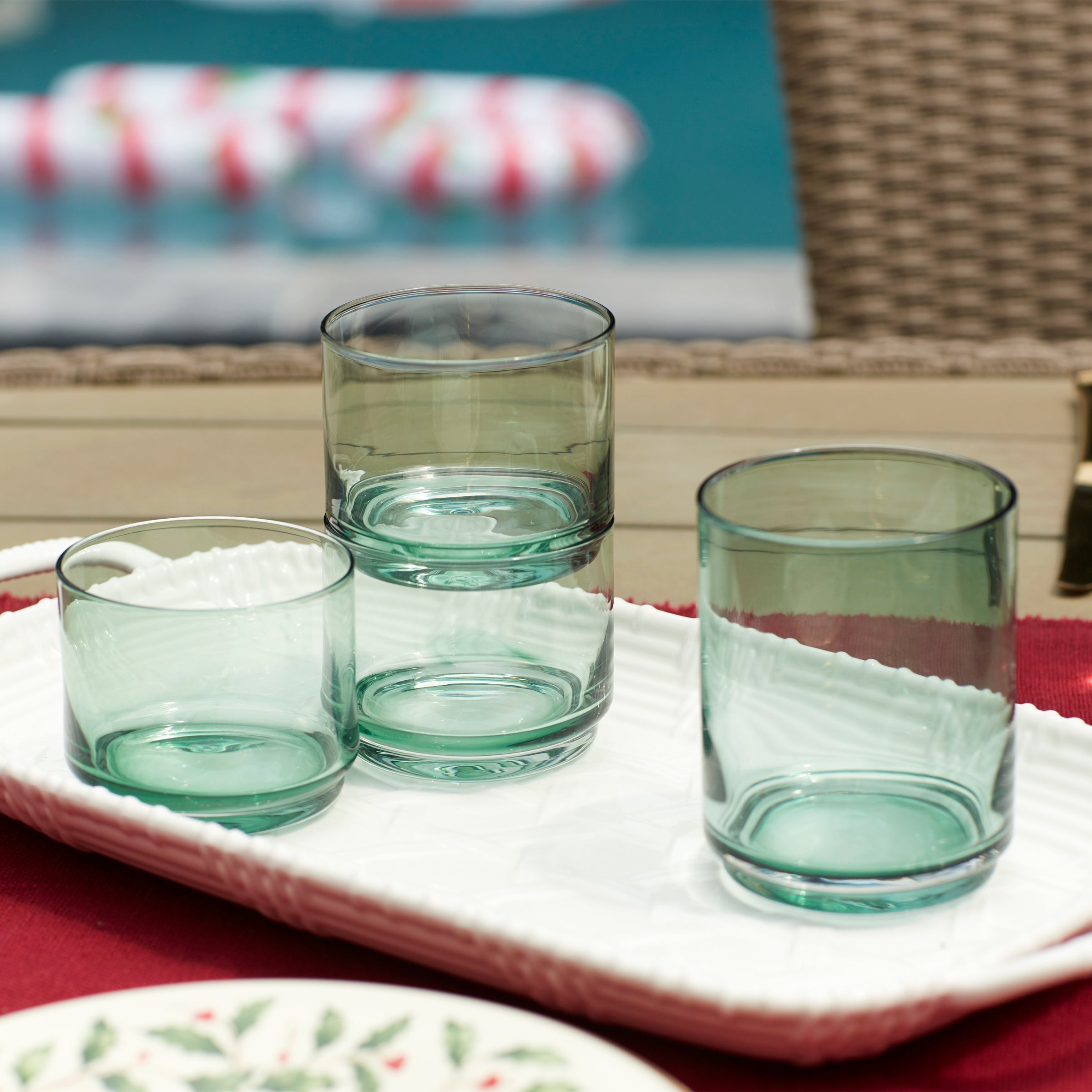 Lenox Everyday Flatware Tuscany Classics Stackable Green Tall Glasses, Set of 4 - Image 7