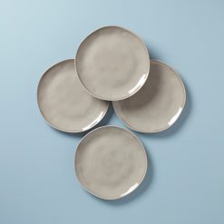 Lenox Everyday Flatware Bay Colors Grey Dinner Plates, Set of 4