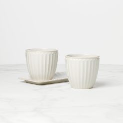 Alternative view of Lenox Everyday Flatware French Perle Scallop White 3-Piece Herb Pot Set