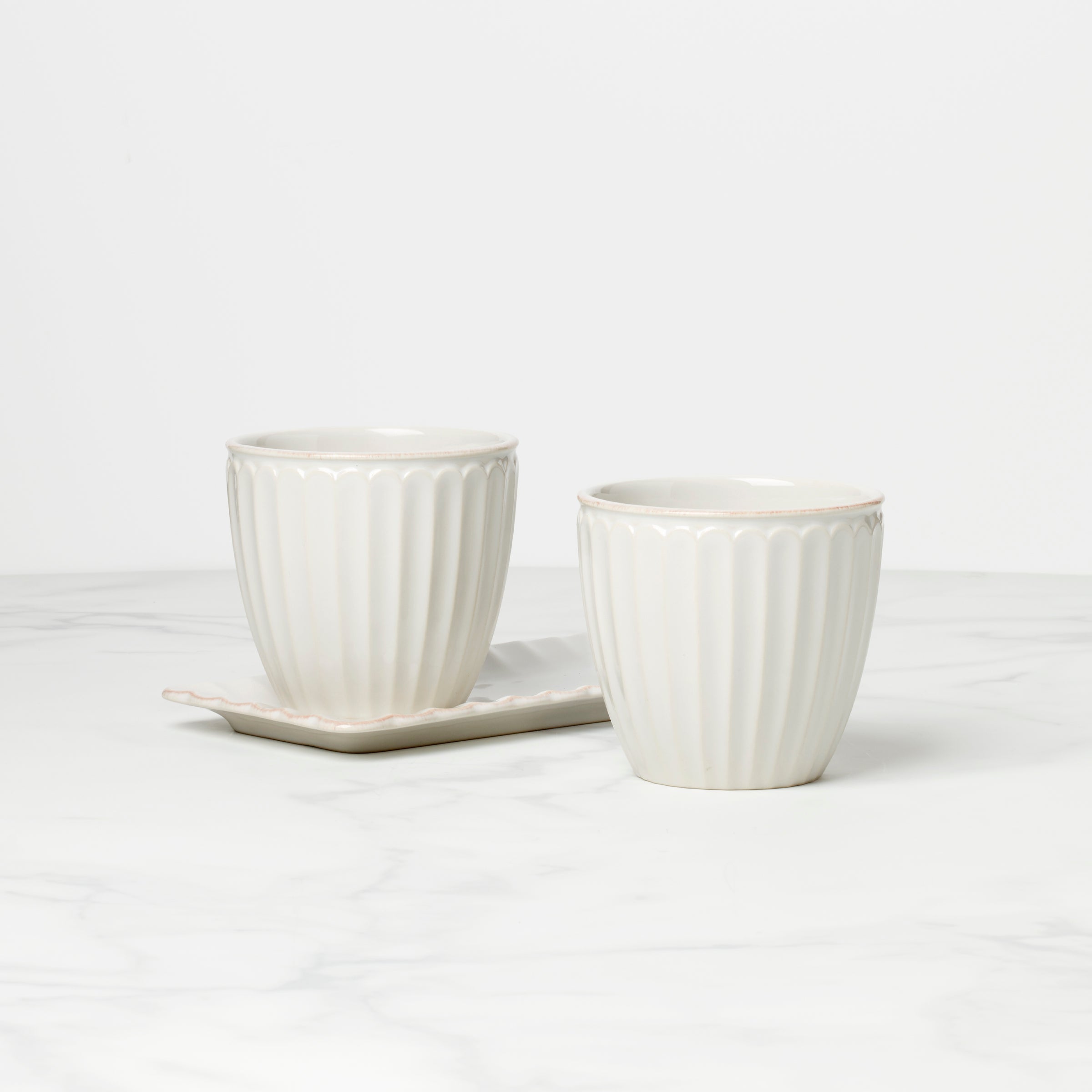 Lenox Everyday Flatware French Perle Scallop White 3-Piece Herb Pot Set - Image 2