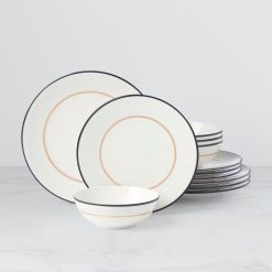 Lenox Everyday Flatware Make It Pop Black & Gold 12-Piece Dinnerware Set