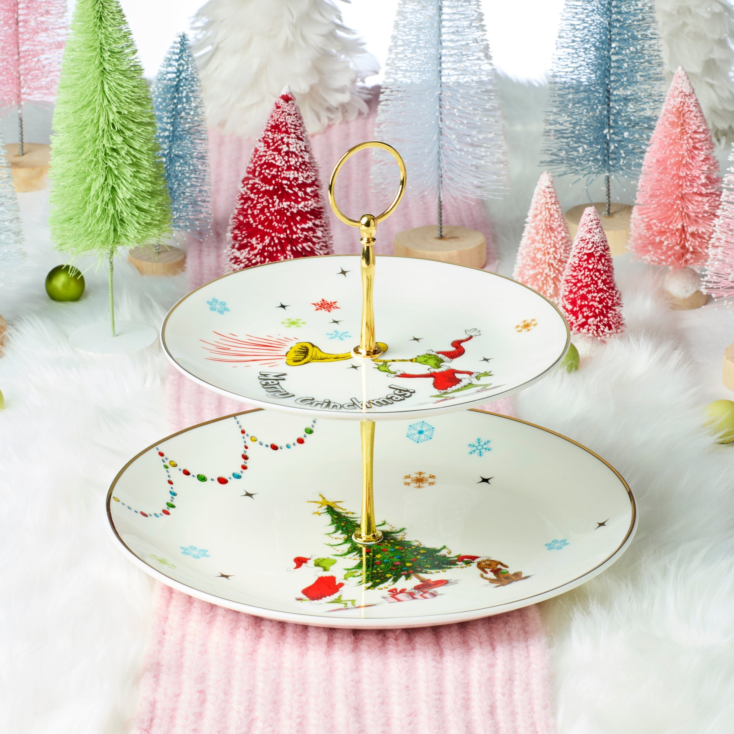 Lenox Everyday Flatware Merry Grinchmas 2-Tiered Server - Image 2