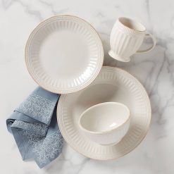 Lenox Everyday Flatware French Perle Groove White 4-Piece Place Setting