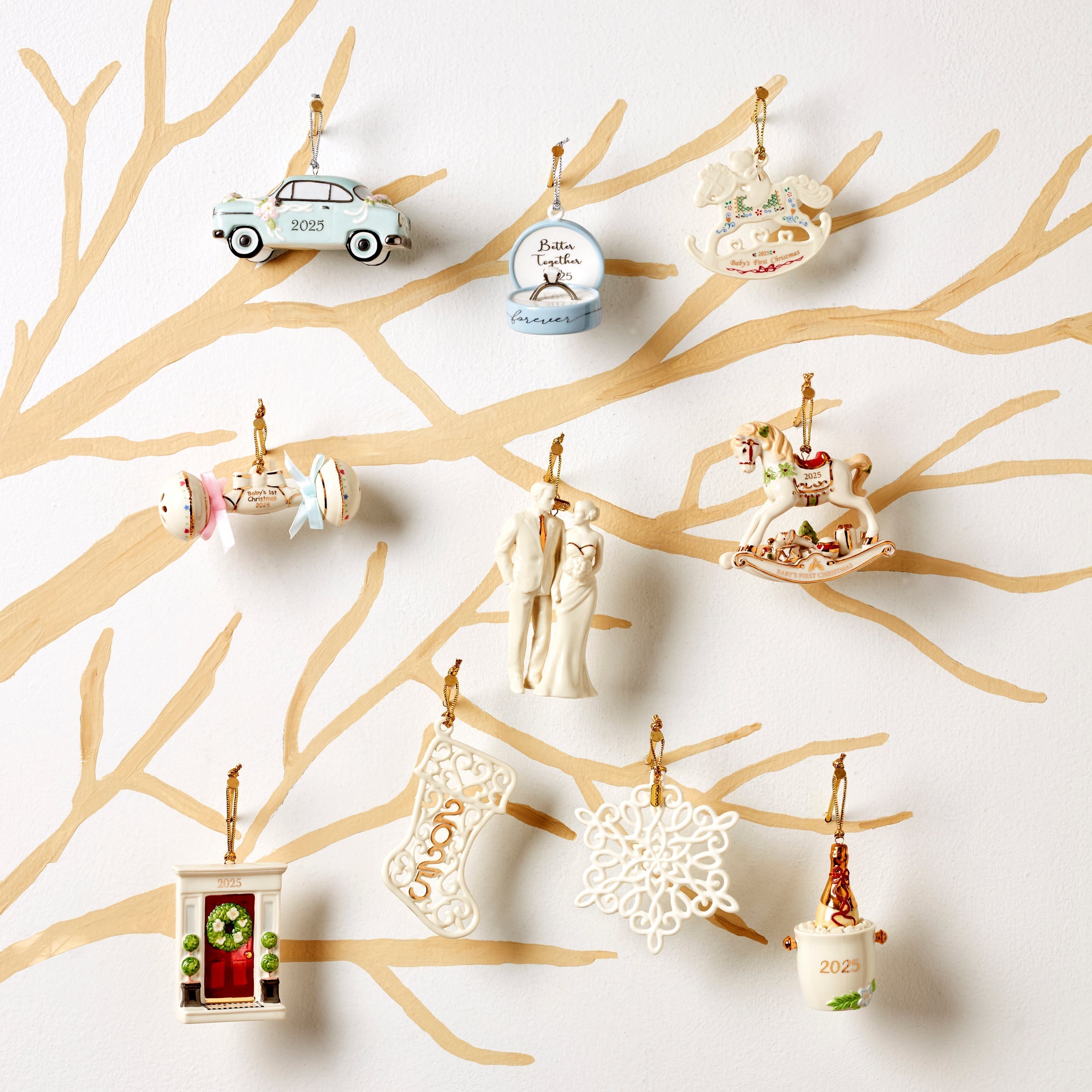 Lenox Everyday Flatware 2025 Baby's 1st Christmas Rattle Ornament - Image 2