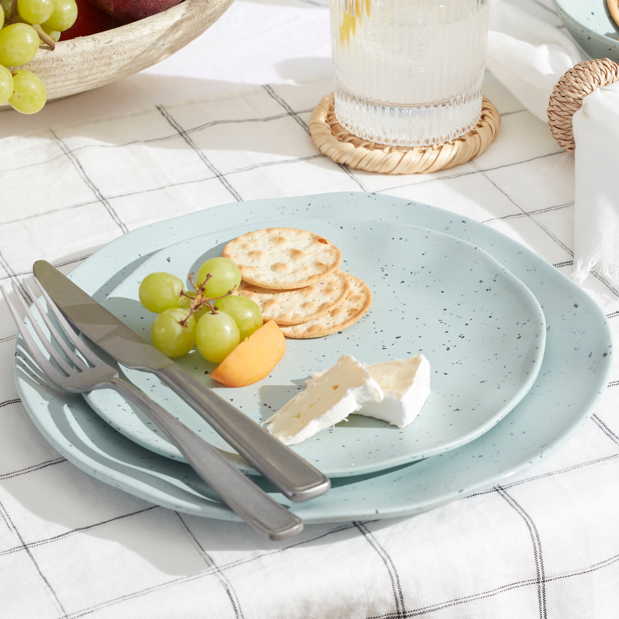 Lenox Everyday Flatware Terrazzo Melamine Mint 12-Piece Dinnerware Set - Image 4