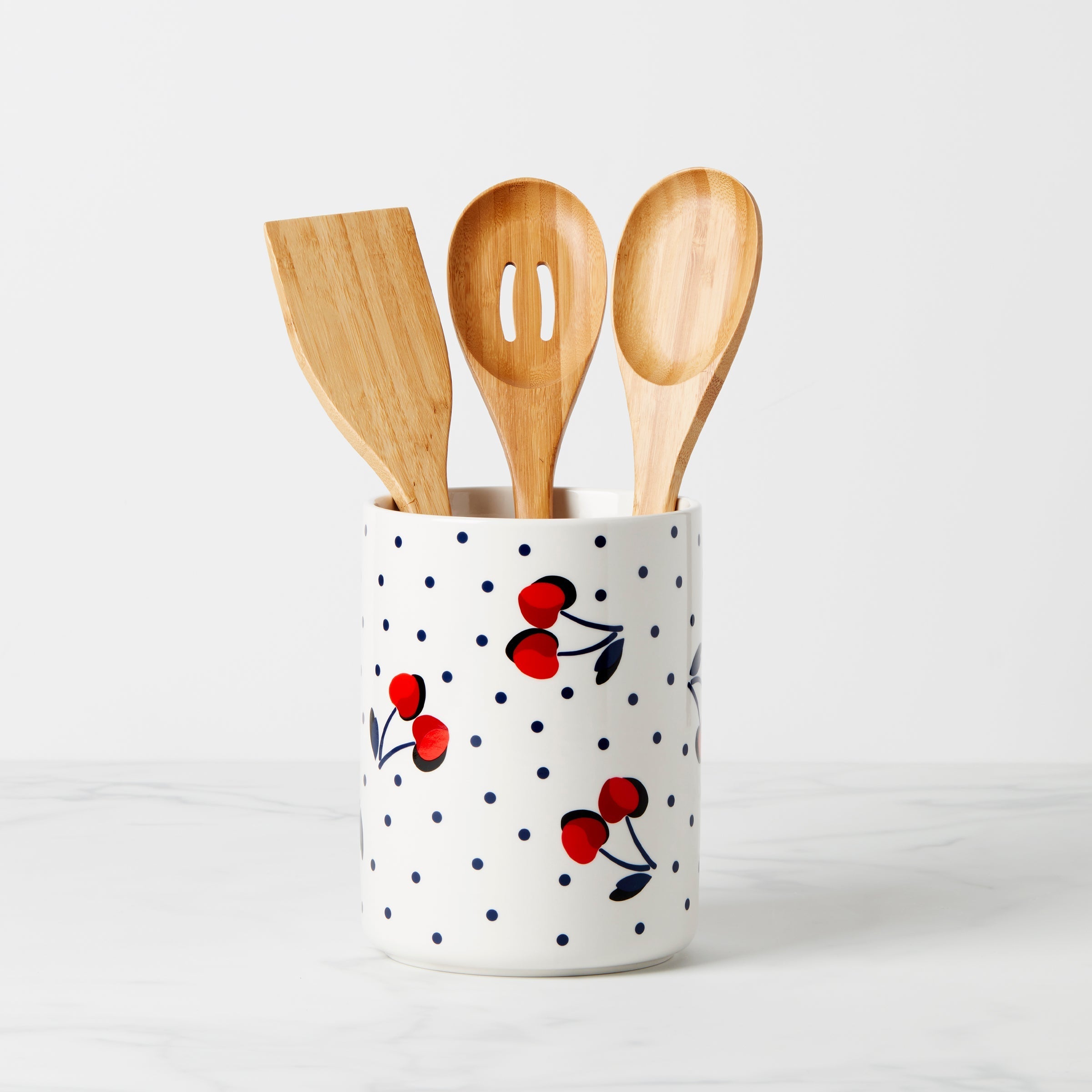 Lenox Everyday Flatware Vintage Cherry Dot 4-Piece Utensil Crock Set