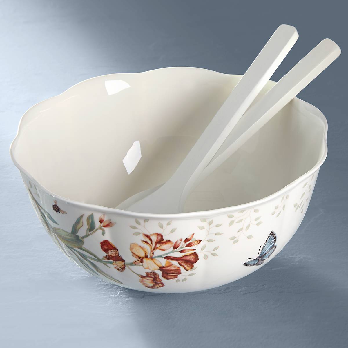 Lenox Everyday Flatware Butterfly Meadow Salad Bowl & Servers - Image 4