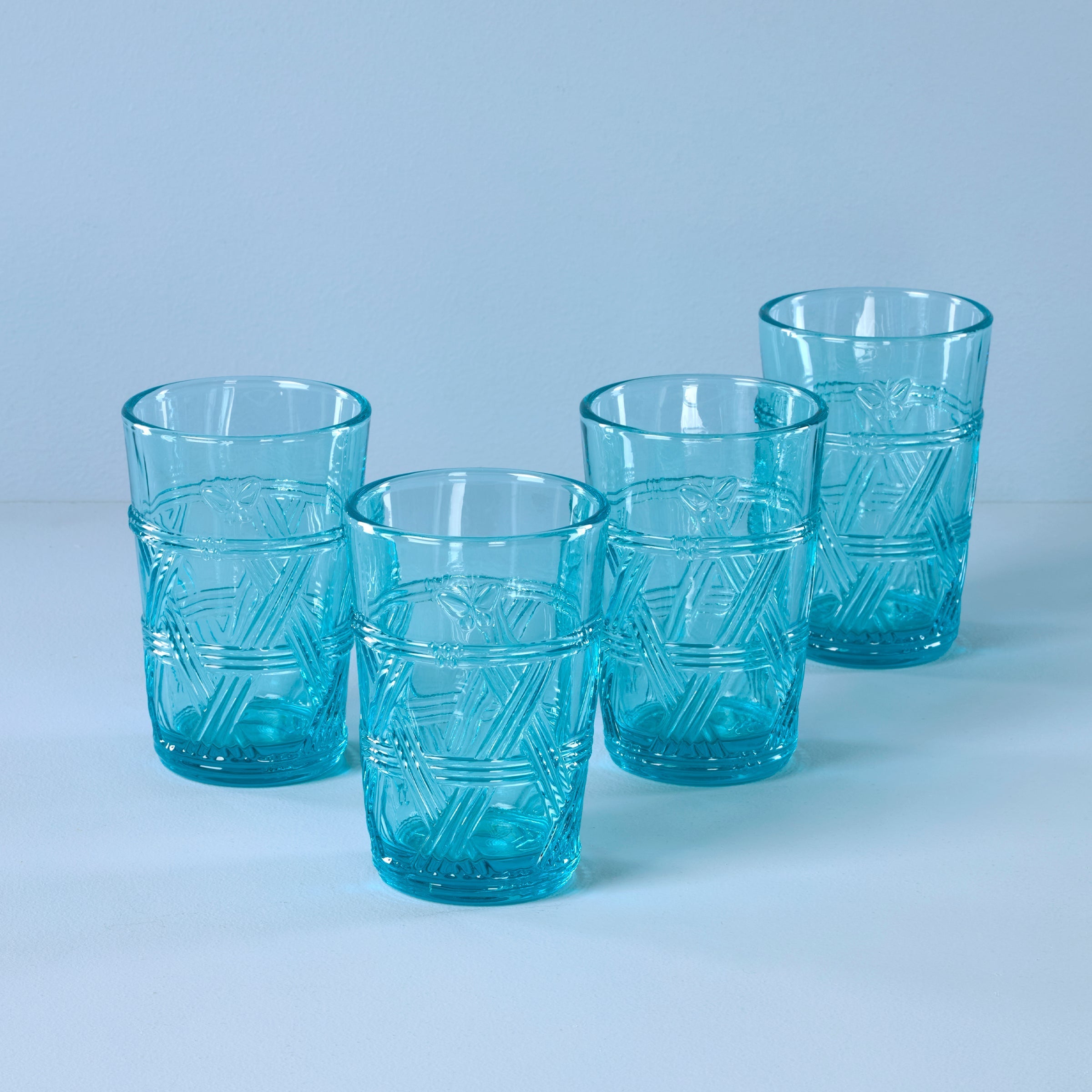 Lenox Everyday Flatware Butterfly Meadow Blue Tall Glasses, Set of 4
