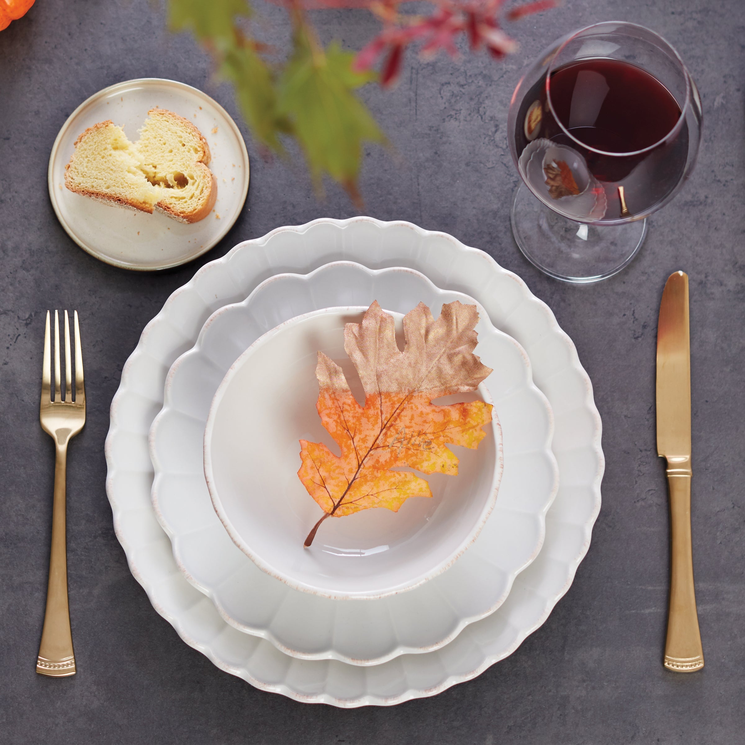 Lenox Everyday Flatware French Perle Scallop White 18-Piece Dinnerware Set - Image 3