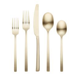 Lenox Everyday Flatware Beacon Champagne Satin 20-Piece Flatware Set