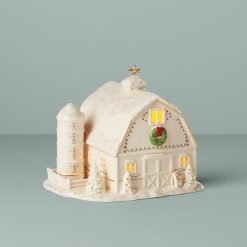 Lenox Everyday Flatware Mistletoe Park Lit Barn Figurine