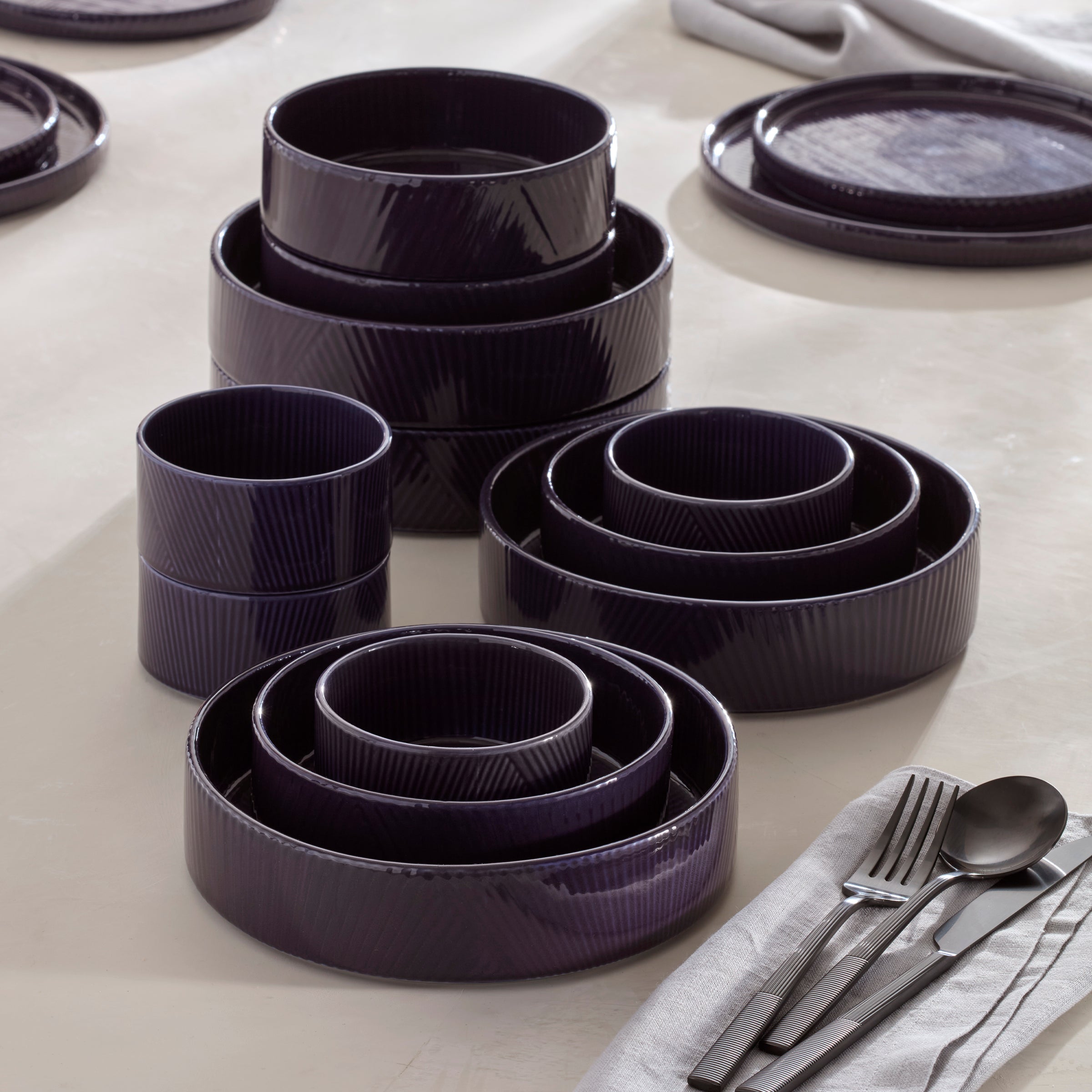 Lenox Everyday Flatware Modulus Nightshade 12-Piece Bowl Set