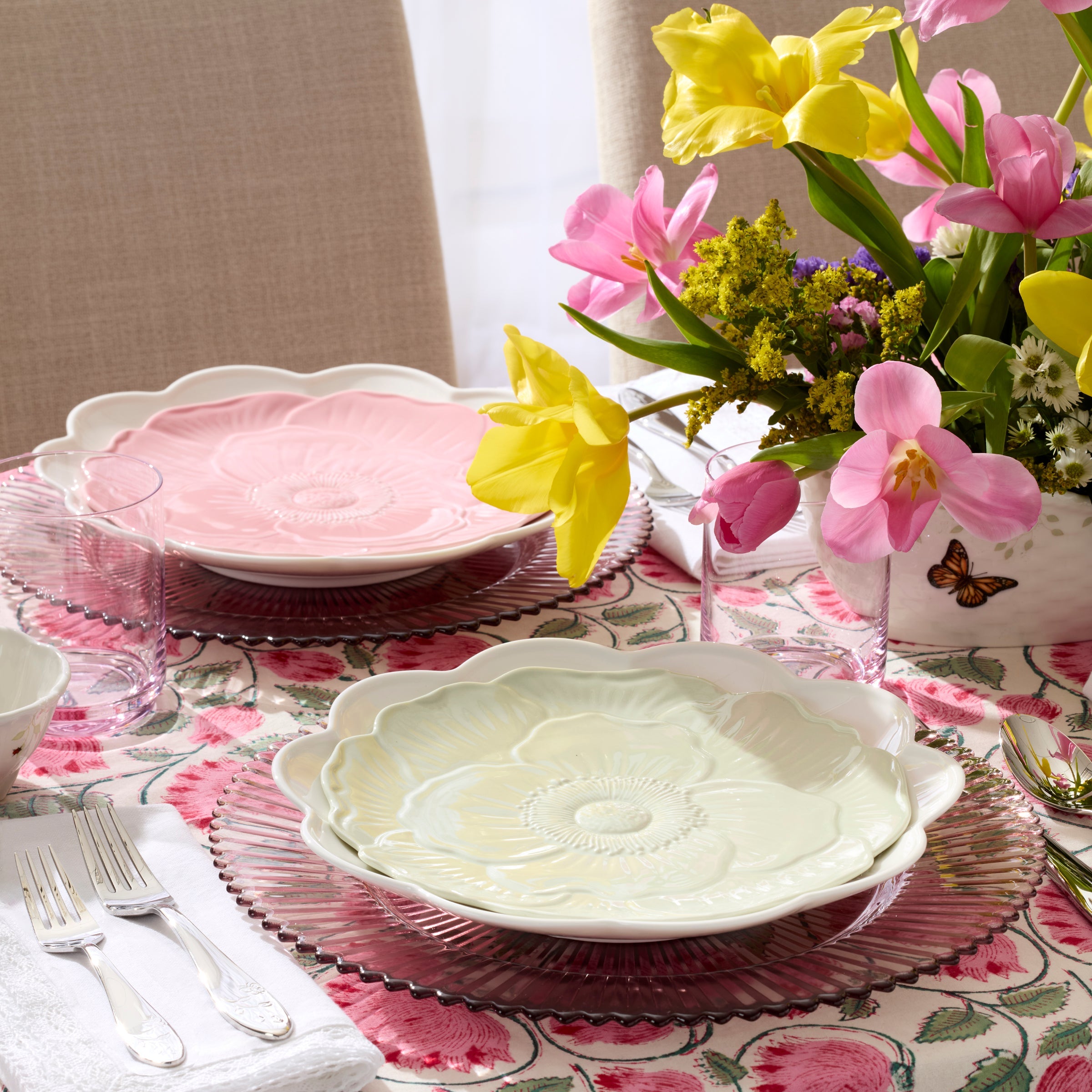 Lenox Everyday Flatware Butterfly Meadow Floral Pink Accent Plates, Set of 4 - Image 3