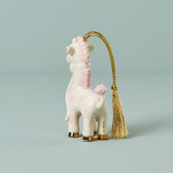 Alternative view of Lenox Everyday Flatware Personalized Baby's Pink Giraffe Ornament