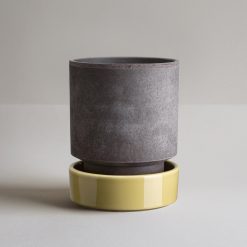 Alternative view of Lenox Everyday Flatware Hoff Raw Grey & Glazed Pale Yellow 14cm Pot with Saucer