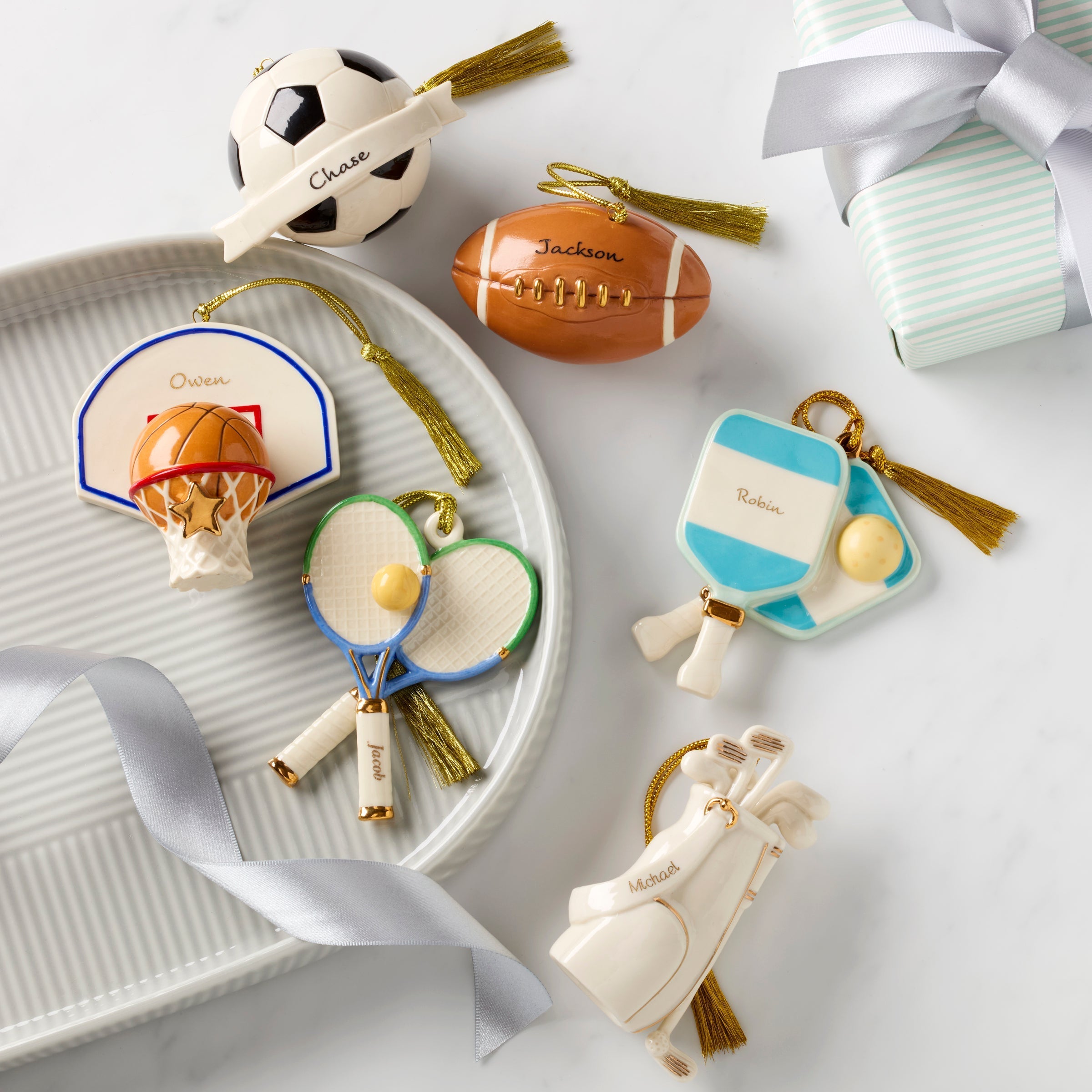 Lenox Everyday Flatware Personalized Basketball Ornament - Image 4