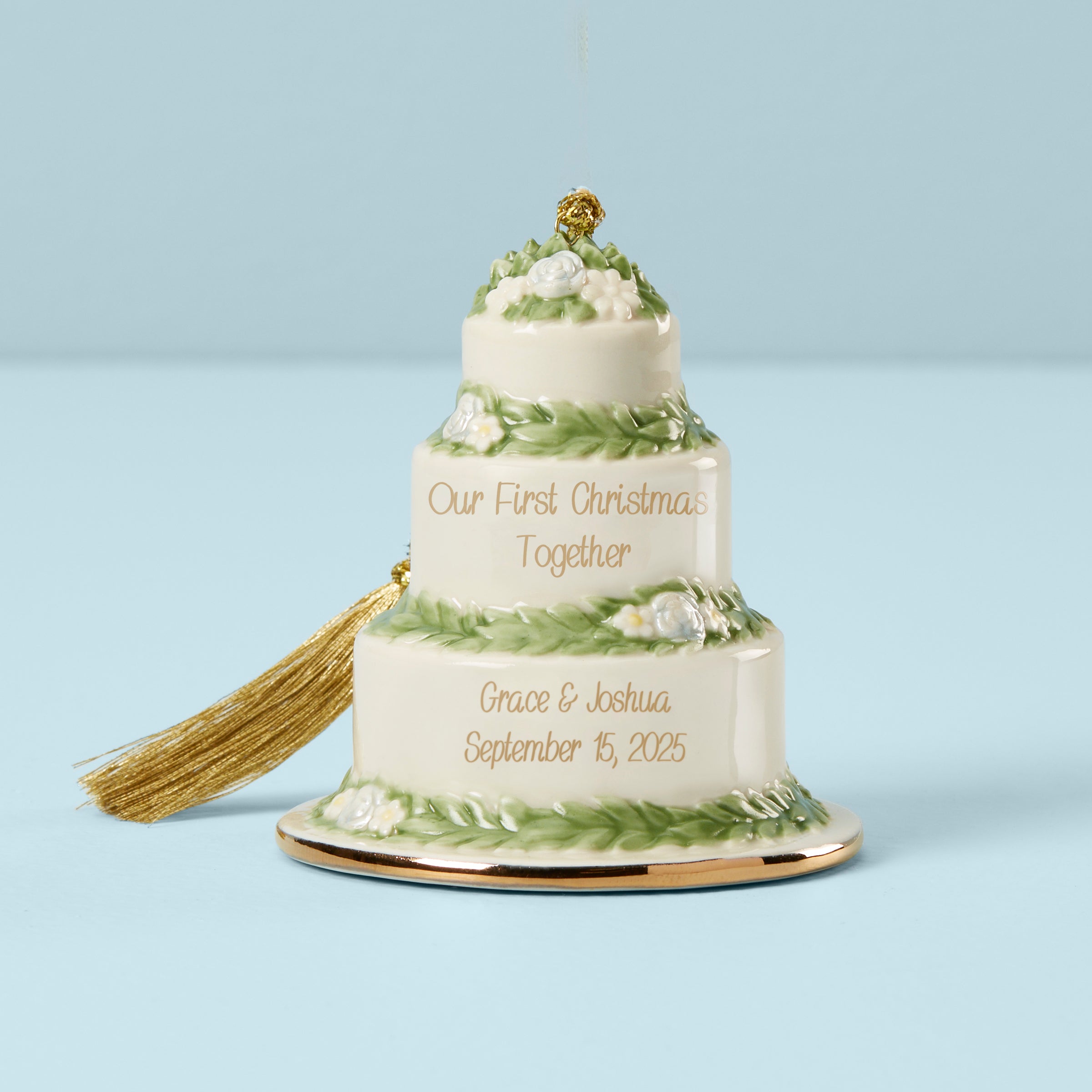 Lenox Everyday Flatware Personalized 1st Christmas Cake Ornament