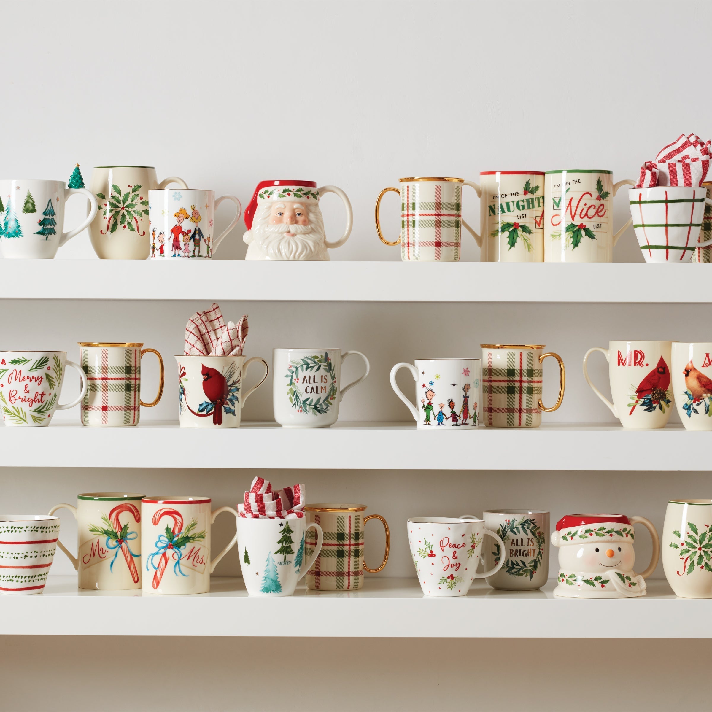 Lenox Everyday Flatware Holiday Plaid Mugs, Set of 4 - Image 3