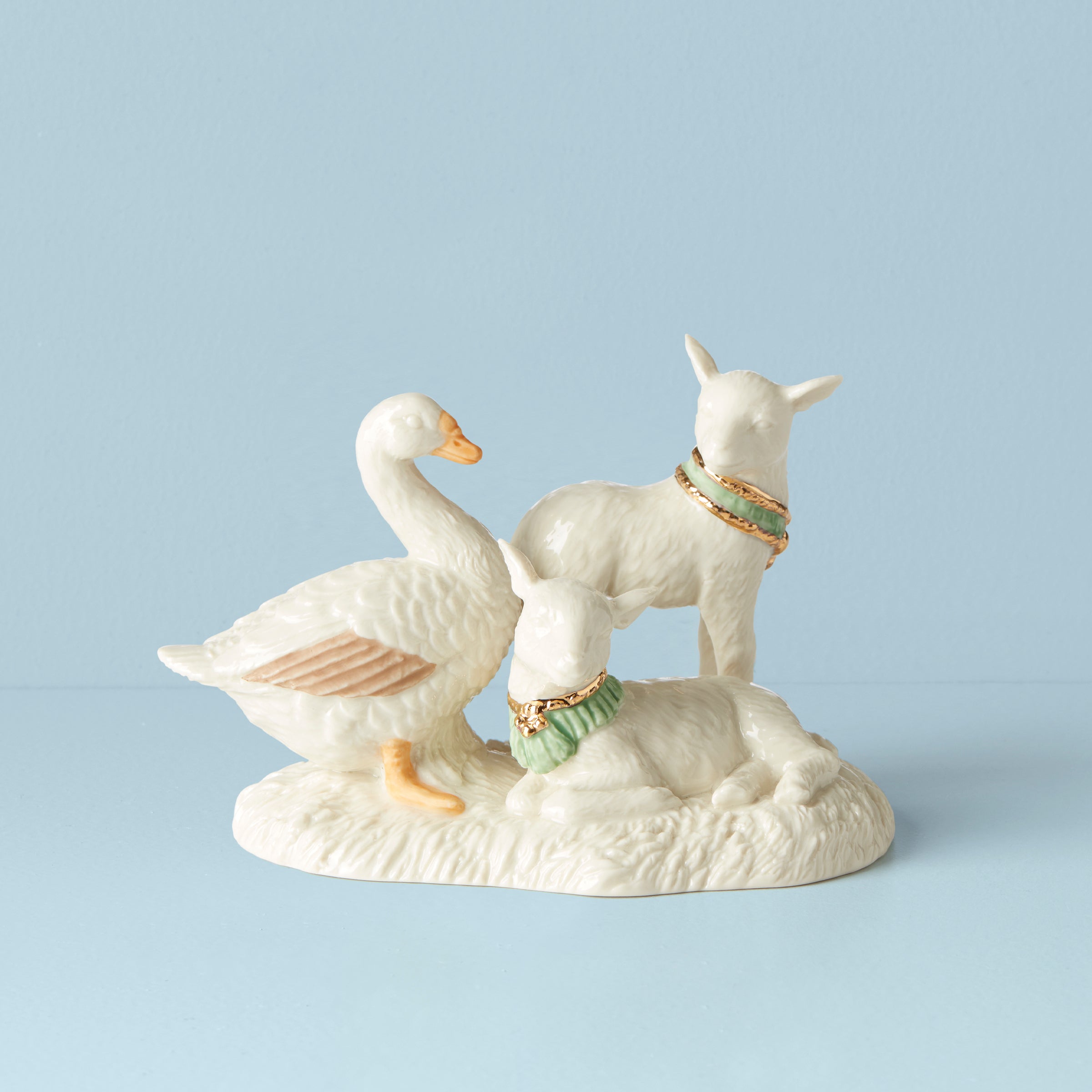 Lenox Everyday Flatware First Blessing Goose & Lambs Figurine