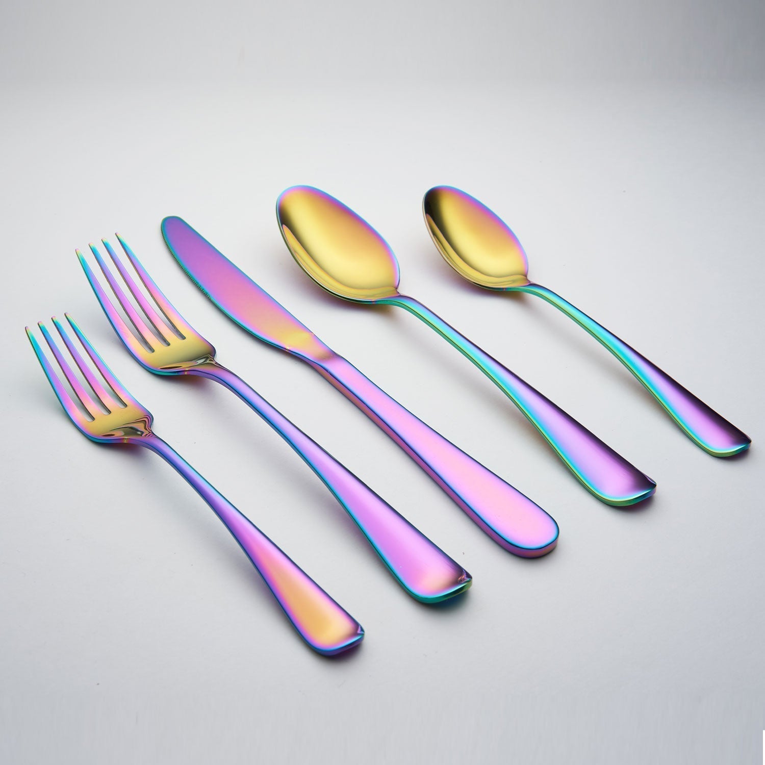 Lenox Everyday Flatware Rhiannon Rainbow Mirror 20-Piece Flatware Set