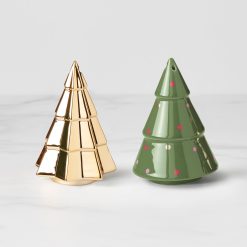 Lenox Everyday Flatware Figural Evergreen Tree Salt & Pepper Set