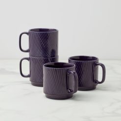 Lenox Everyday Flatware Modulus Nightshade Mugs, Set of 4