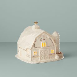 Alternative view of Lenox Everyday Flatware Mistletoe Park Lit Barn Figurine