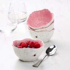 Alternative view of Lenox Everyday Flatware Butterfly Meadow Floral Pink Dessert Bowls, Set of 4