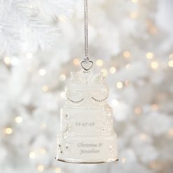 Alternative view of Lenox Everyday Flatware Personalized Celebrate Love Wedding Cake Ornament