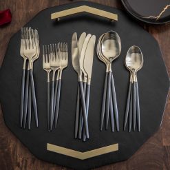 Alternative view of Lenox Everyday Flatware Gaze Black Champagne Satin 20-Piece Flatware Set