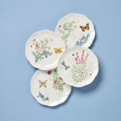 Lenox Everyday Flatware Butterfly Meadow Herbs Accent Plates, Set of 4