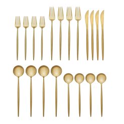 Alternative view of Lenox Everyday Flatware Zephyr Gold Satin 20-Piece Flatware Set